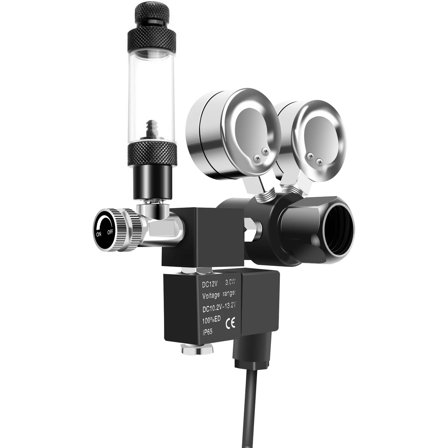 High Concerned Aquarium CO2 Regulator DC Solenoid Dual Gauge