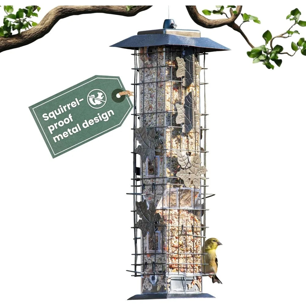 XIUWO Squirrel Proof Bird Feeder With Weight Activated Perches