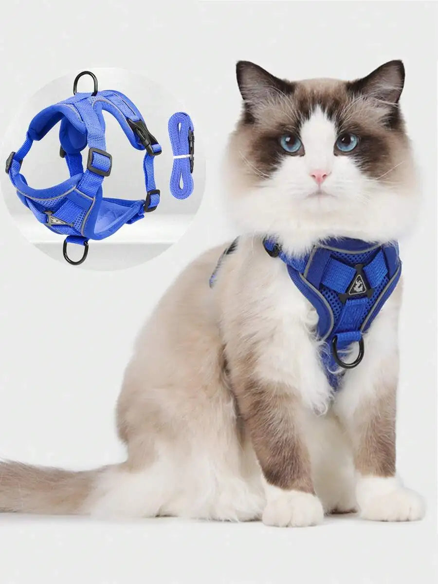Reflective Pet Harness and Leash Set for Cats and Dogs