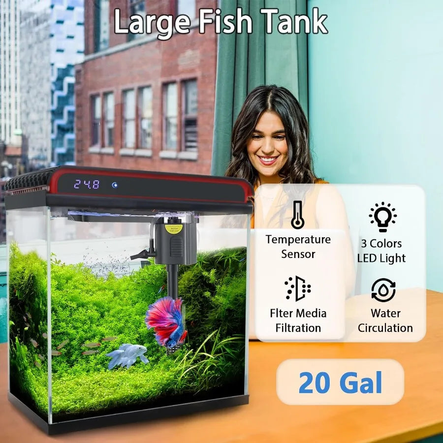 Hign-concerned Smart Aquarium With Self Cleaning Pump And LED Lights