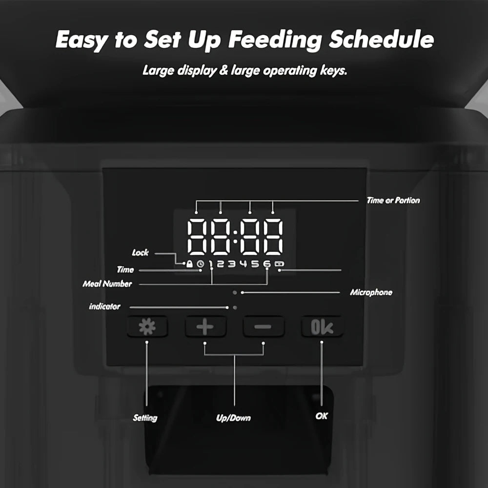 Nityers Cat Feeder With Key Control And Voice Recorder