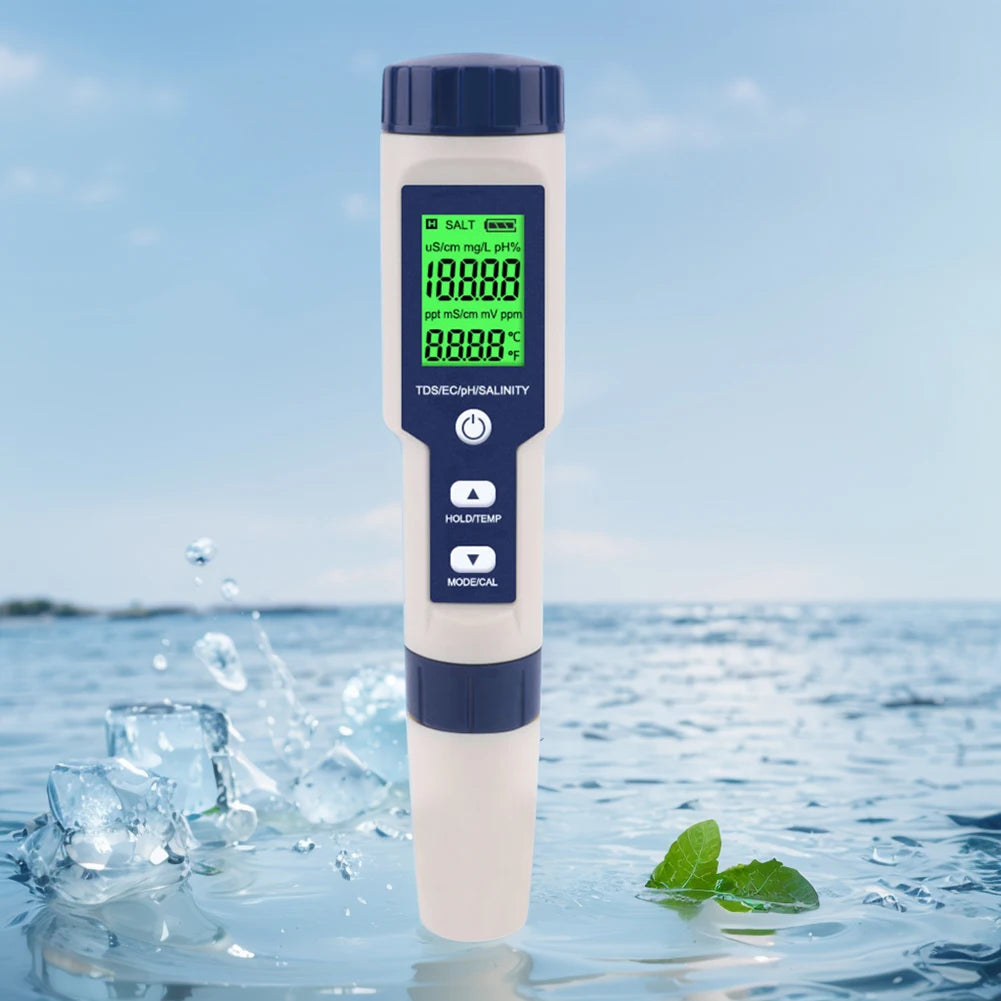 5 In 1 Digital TDS EC PH Salinity Temperature Meter