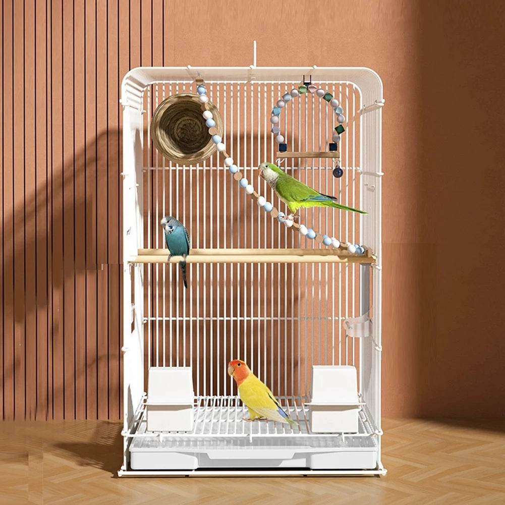 Wrought Iron Bird Cage Parrot Carrier Removable Tray