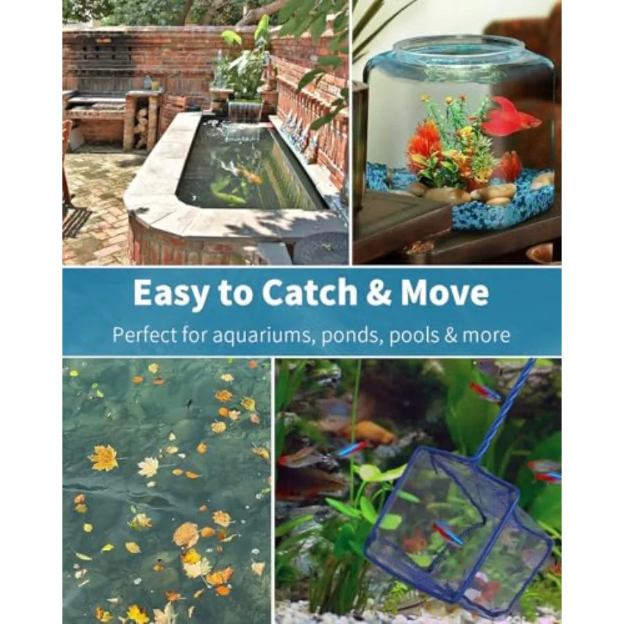 Fish Tank Net With Braided Metal Handle And Nylon Mesh