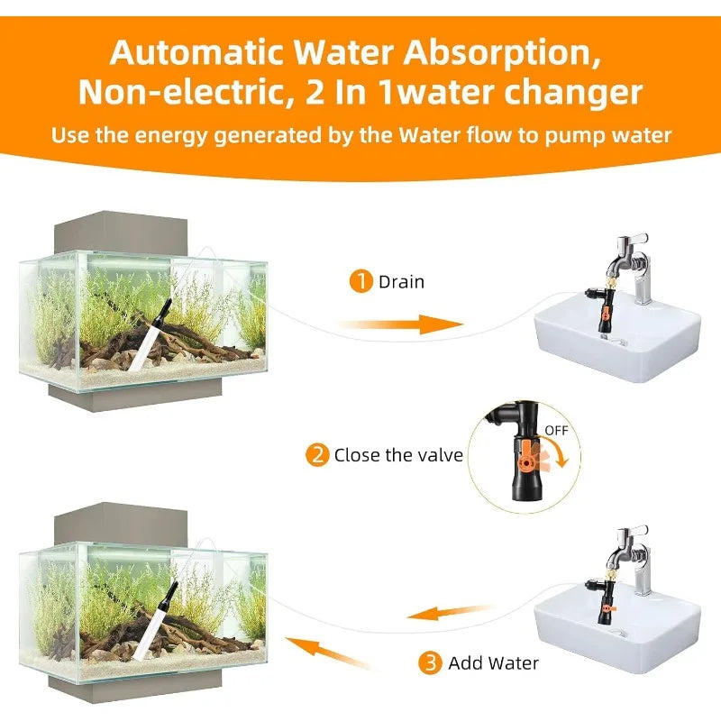 Gravel Vacuum For Aquarium Water Changer Siphon Pump Kit