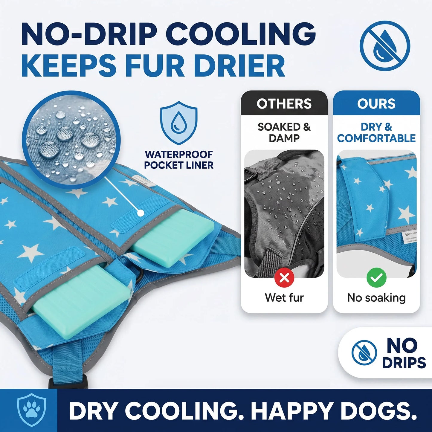 Dog Cooling Vest Harness for Outdoor Walking and Training