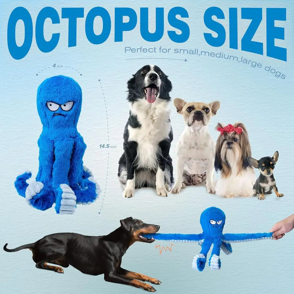 Tough Dog Toys Stuffed Interactive Squeaky Tug of War Toy