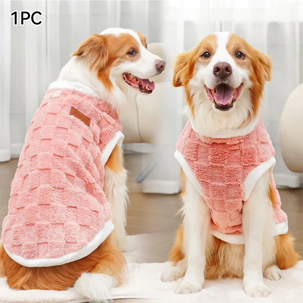 NONECN Flannel Dog Winter Sweater Coat For Pets Warm Comfort