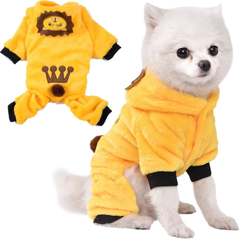 Soft Fleece Pet Jumpsuits for Small Dogs and Cats Hoodies