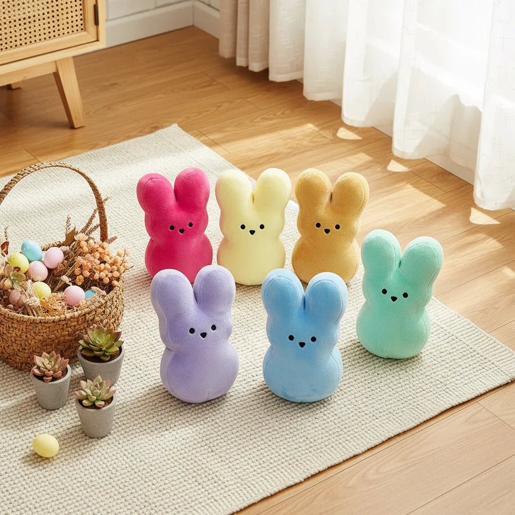 Set of 7 Plush Rabbit Toys for Pets Durable Polyester
