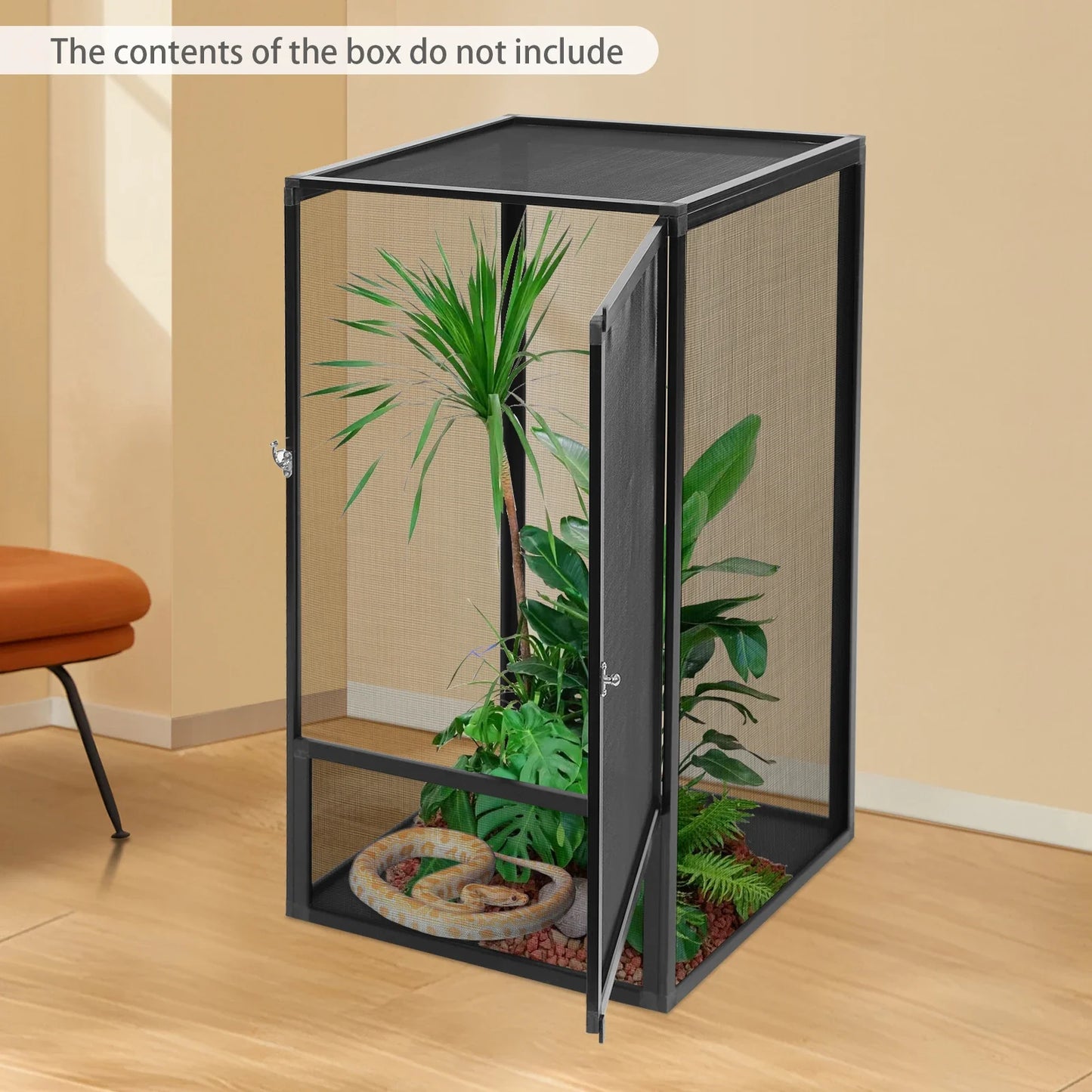 Micro Habitat Terrarium Enclosure Reptile Feeding Net Box Aluminum Alloy