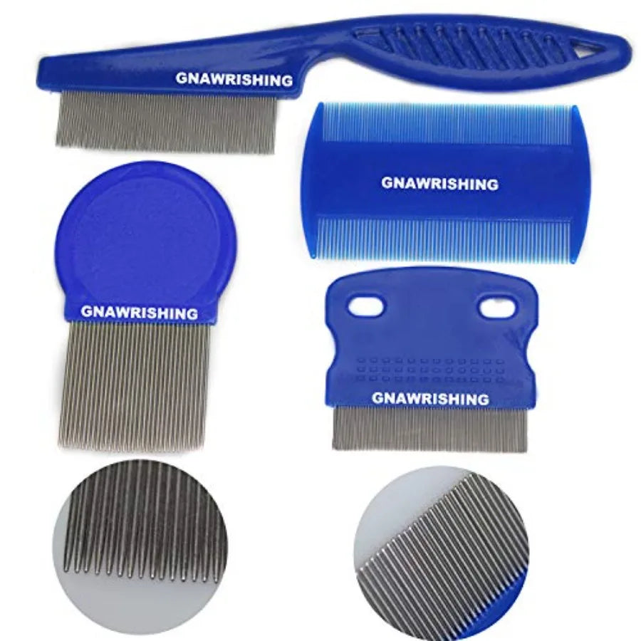 Hign-concerned Flea Comb Set Four Piece With High Strength Teeth For Dog Cat Grooming Tear Stain Removal
