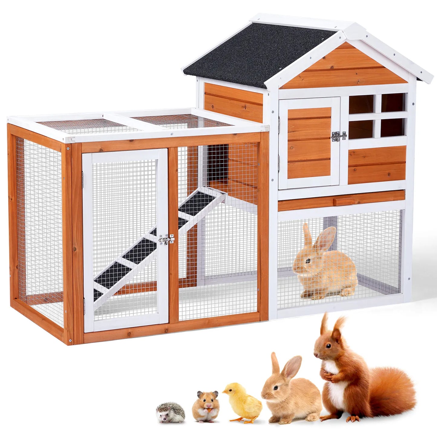 Guangdong Wooden Hutch Chicken Coop With Ramp Nesting Box Outdoor Yard