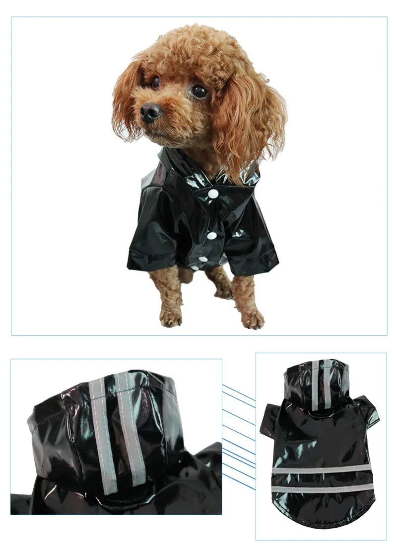 Waterproof Dog Raincoat With Hood PU Material For Dogs And Cats