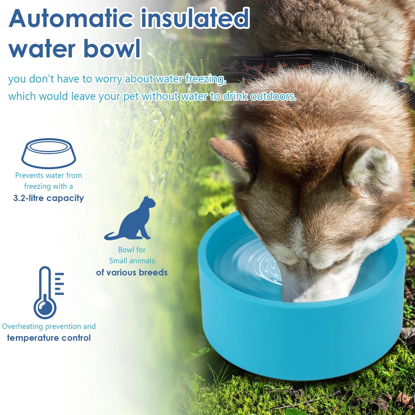 Outdoor Heated Pet Water Bowl AntiFreeze For Cats And Dogs