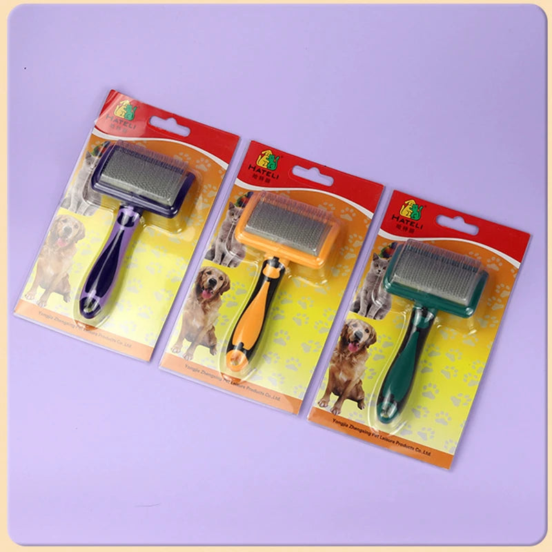 Dog Grooming Brush Stainless Steel Comb For Pets Hair Removal Massage