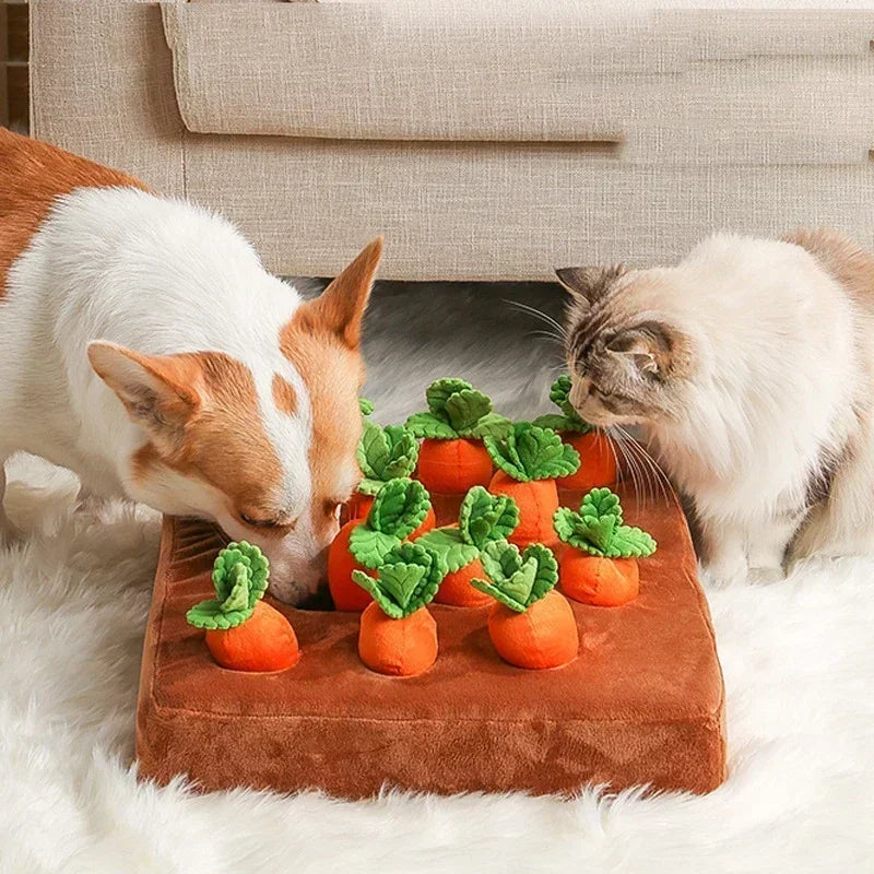 Innovative Snuffle Mat Dog Toys For Interactive Plush Carrot And Radish
