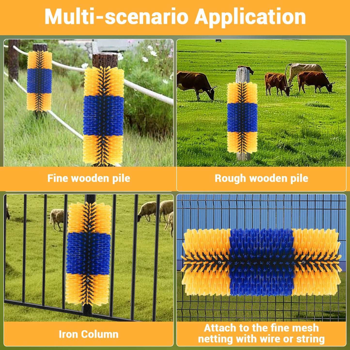 TWISTER.CK Livestock Scratch Brush Kit for Horse and Cattle