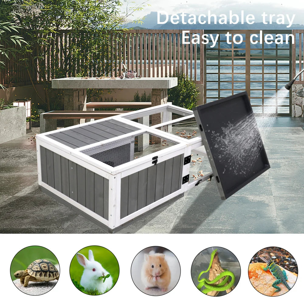 Zhejiang Waterproof Turtle Tray Upgrade Wooden Indoor Outdoor Cage