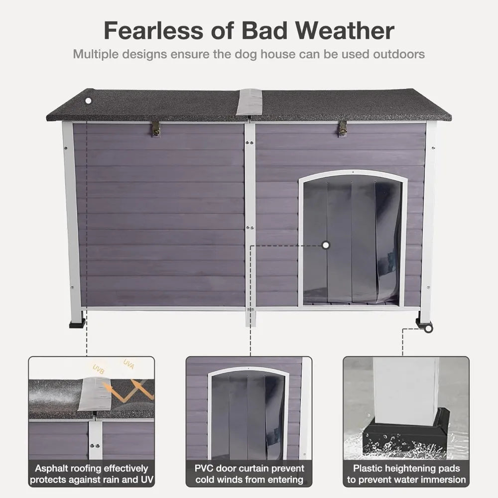Insulated Outdoor Dog House With Waterproof Kennel Liner