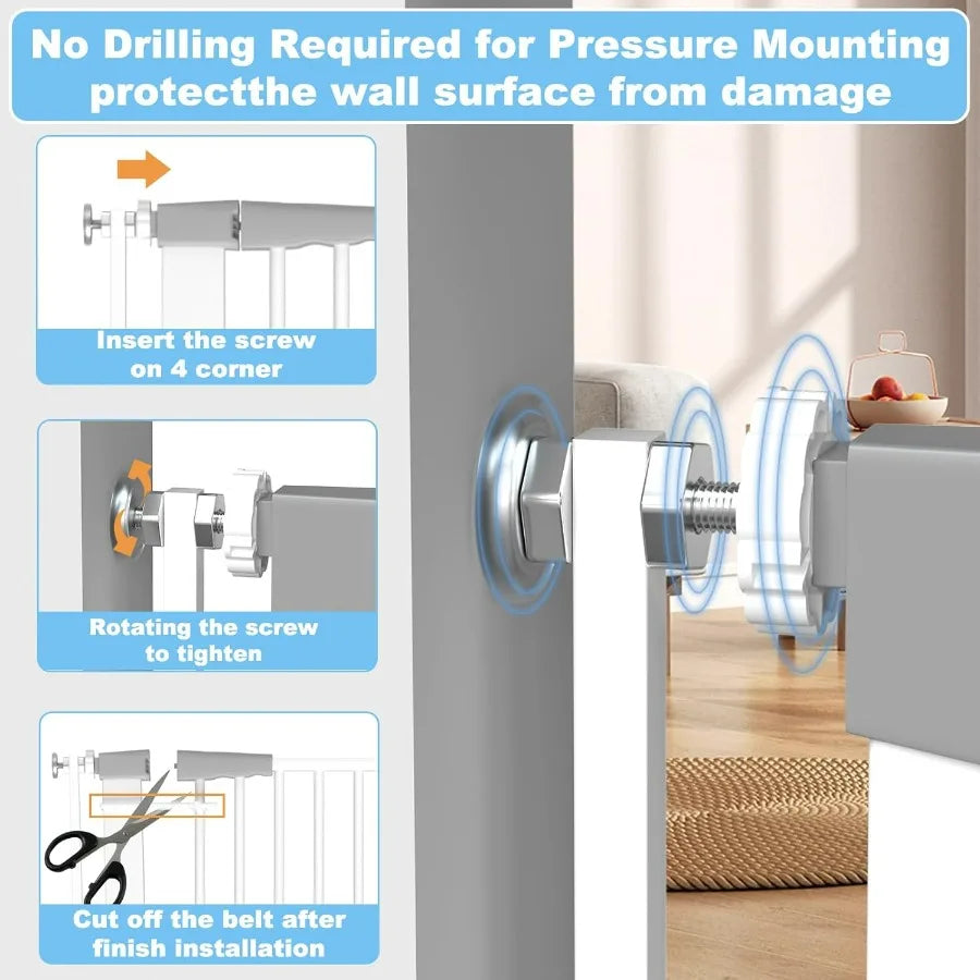 Dog Door Pet Gate For Doorways Hallway Indoor Use Barrier