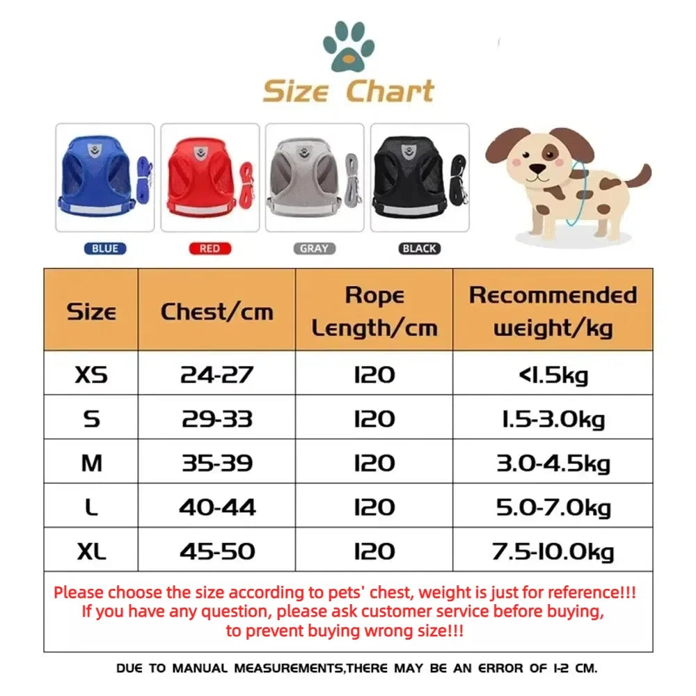 Cat Harness Leash Set Reflective Escape Proof Mesh Vest