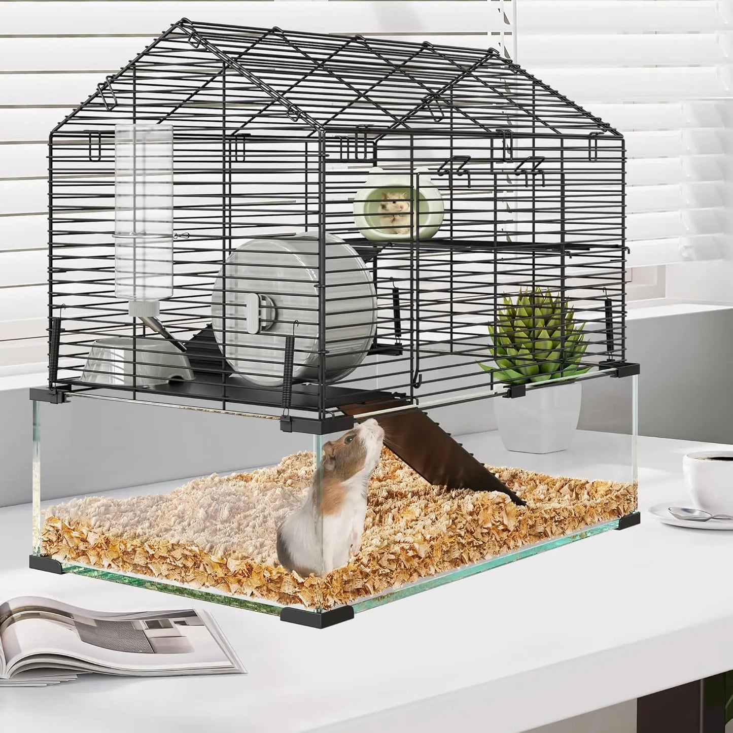 TWISTER Metal Hamster Cage With Water Bottle And Two Doors