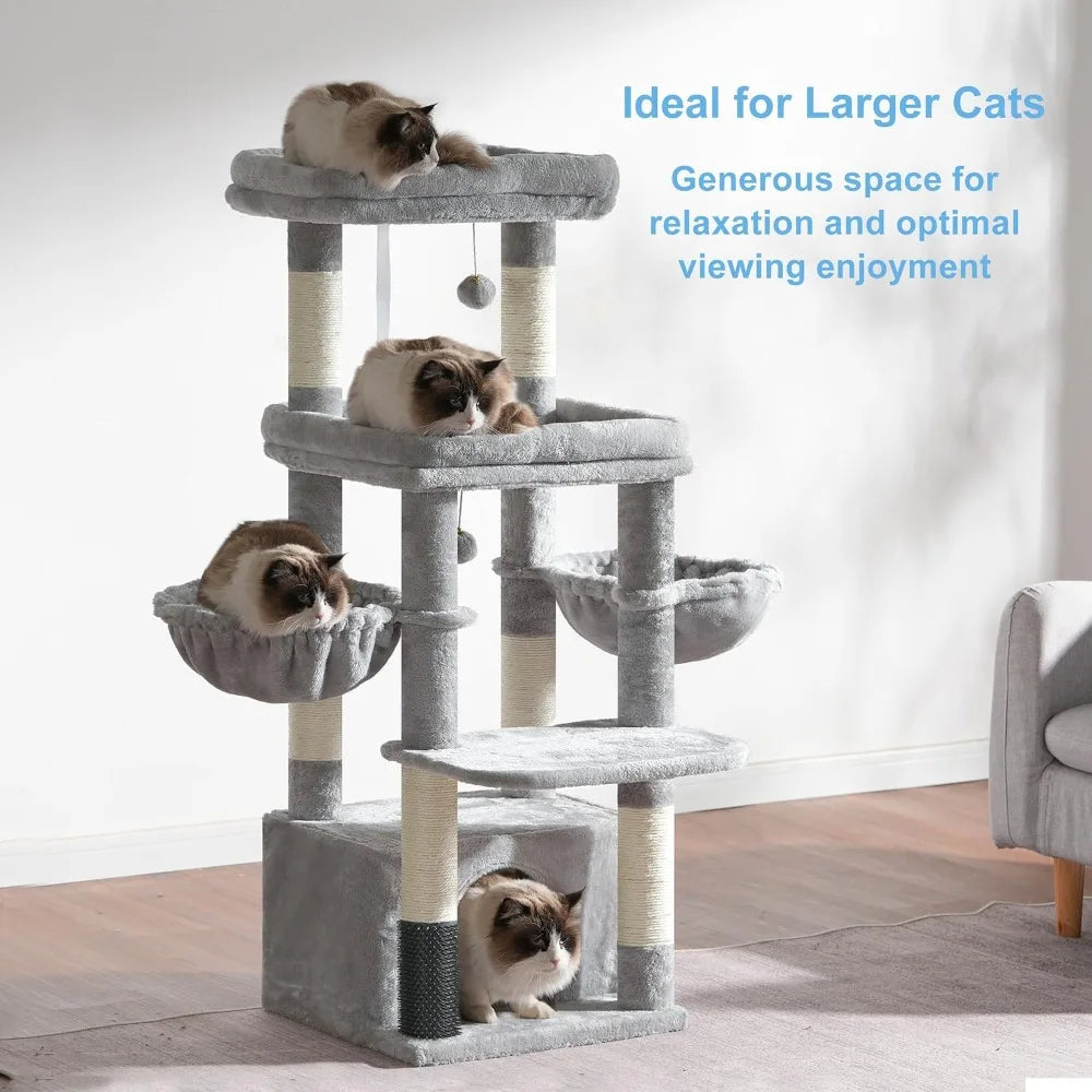 Cat Tree Tower With Platform Condo Hammocks And Brush