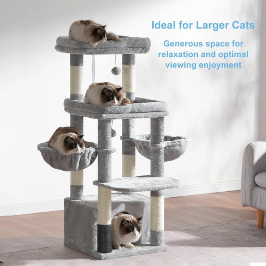 Cat Tree Tower With Platform Condo Hammocks And Brush