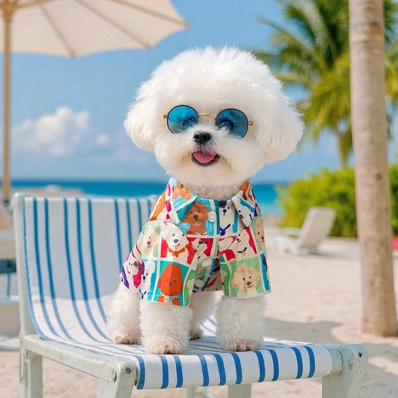 Lightweight Plaid Breathable Dog Shirt For Bichon Frise Pet Apparel