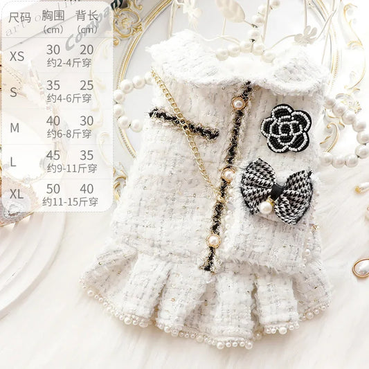 Winter Dog Dress Backpack Princess Style Fashion Outfit