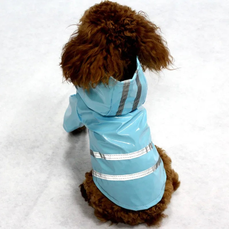 Waterproof Dog Raincoat With Hood PU Material For Dogs And Cats