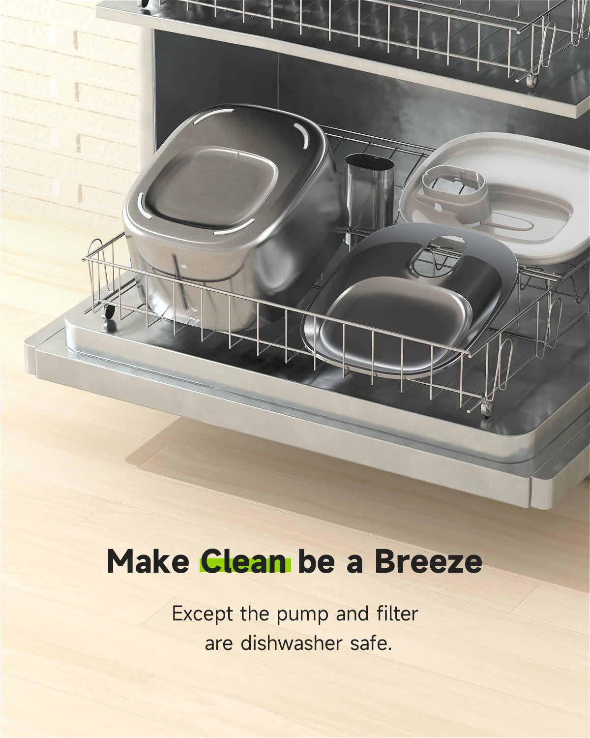 APD APETDOLA Wireless Cat Water Fountain Stainless Steel 4L