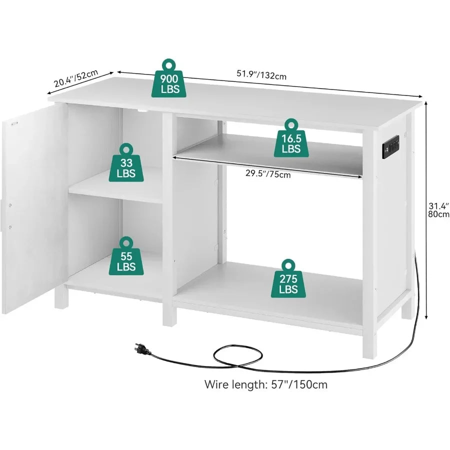 YITAHOME Aquarium Stand With Power Outlets RGB Light