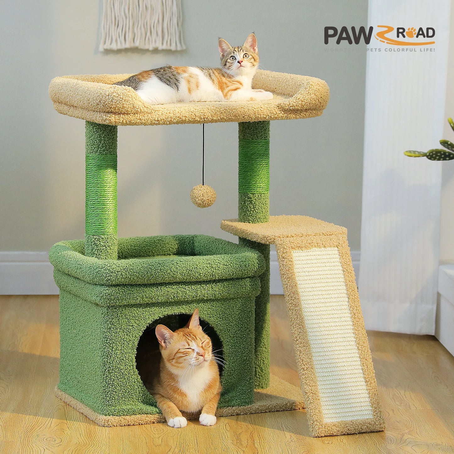 PAWZ Road Indoor Cat Tree Tower With Scratching Post And Pad