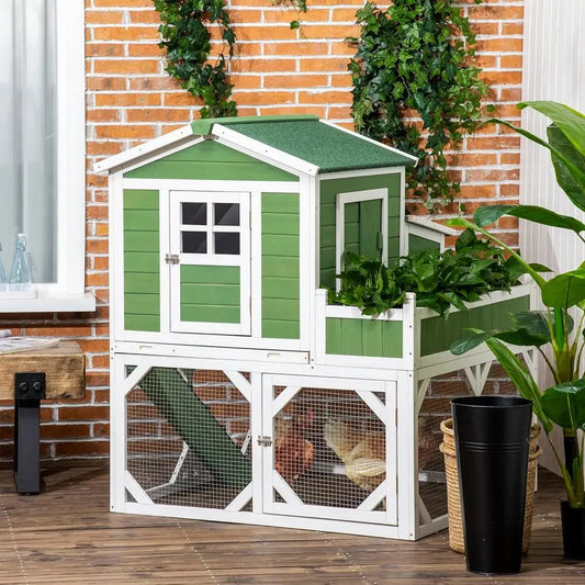 Outdoor Chicken Coop For 2-4 Hens With Garden Weather Protection