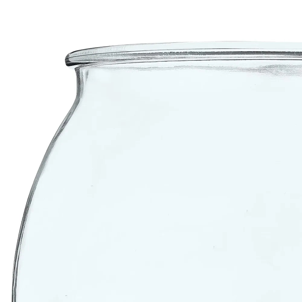 Glass Fishbowl With Footed Base For Aquarium Round Desktop Decoration