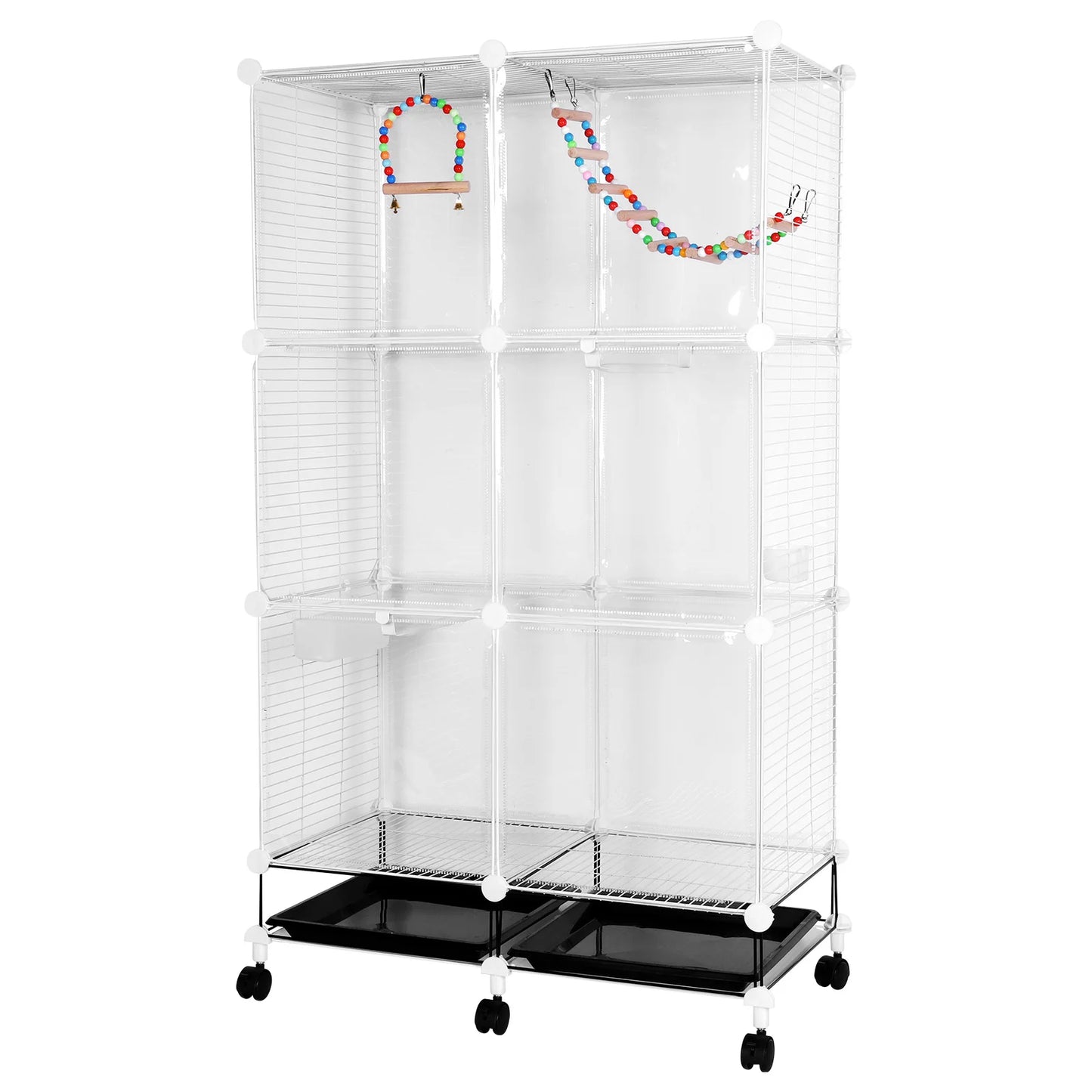 Large Bird Cage Multi Level Aviary With Removable Tray Parrot