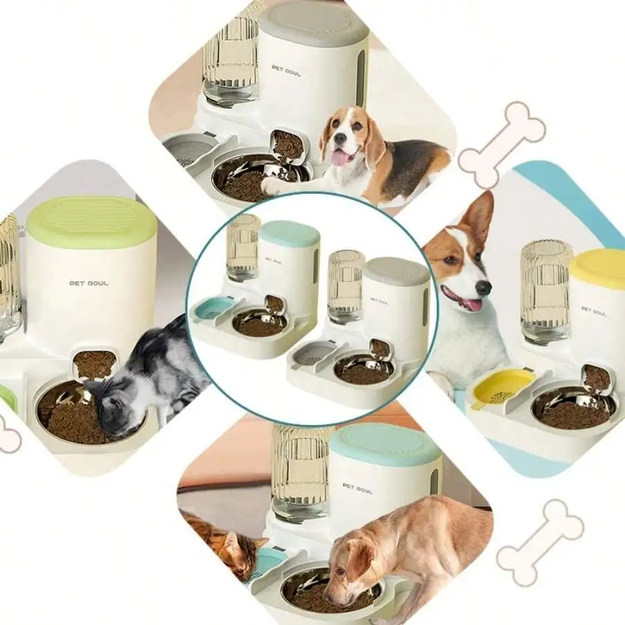 Two In One Automatic Cat Water Dispenser And Feeding Station