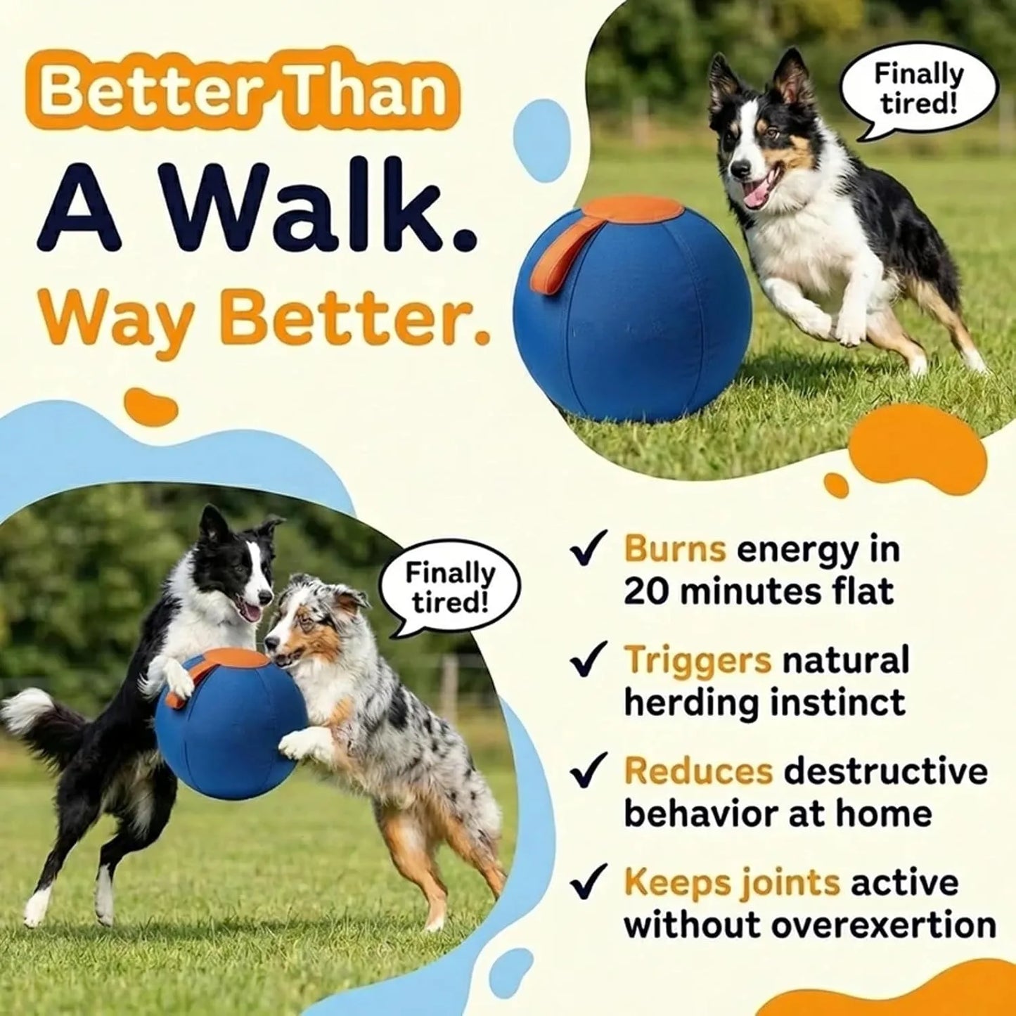 Herding Ball For Dogs Tear Resistant Enrichment Ball With Cover