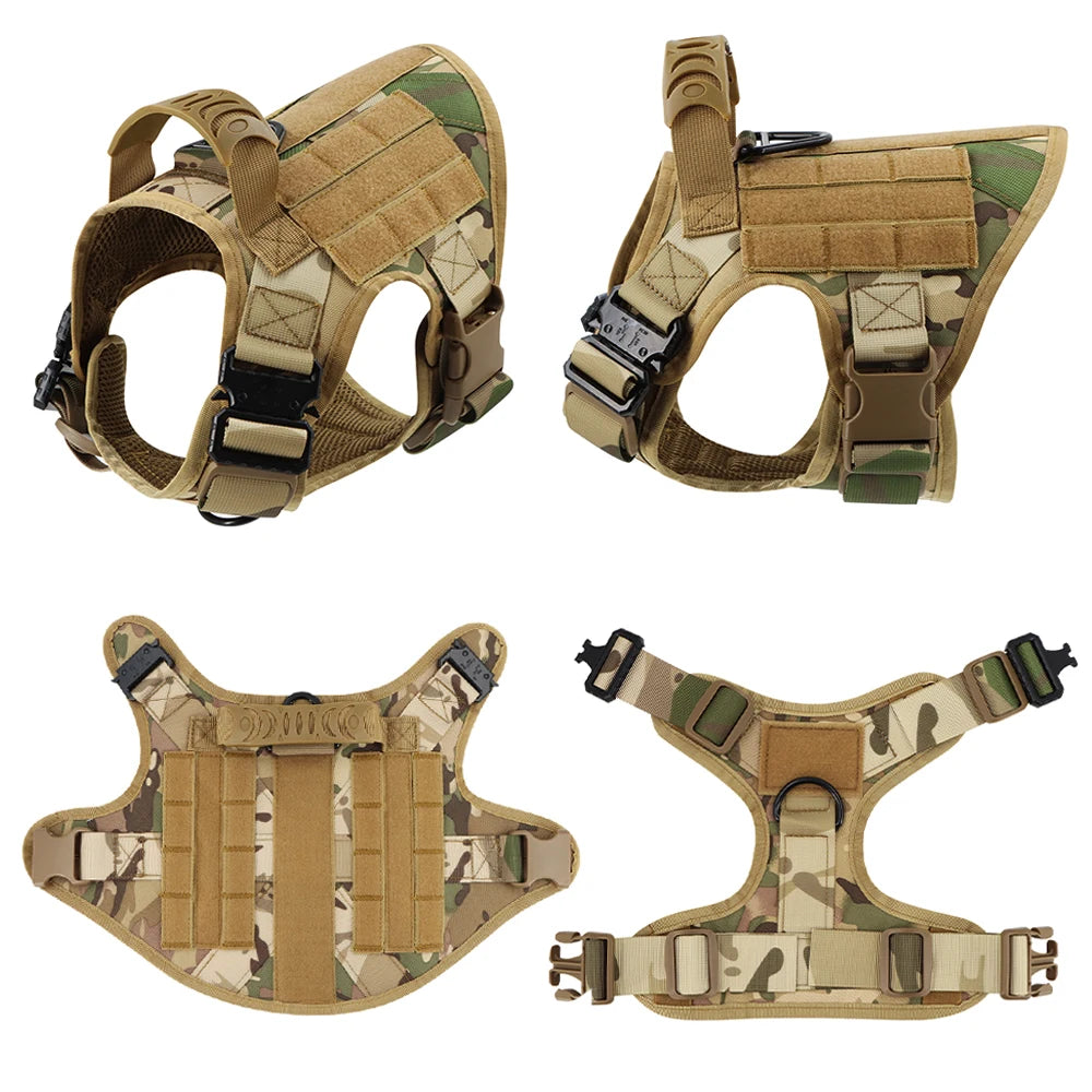 Petravel Military Dog Harness Vest Kit With Leash And Patches