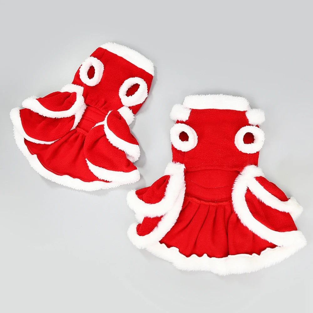 Guangdong Dog Christmas Costume Fleece Dress For Pets