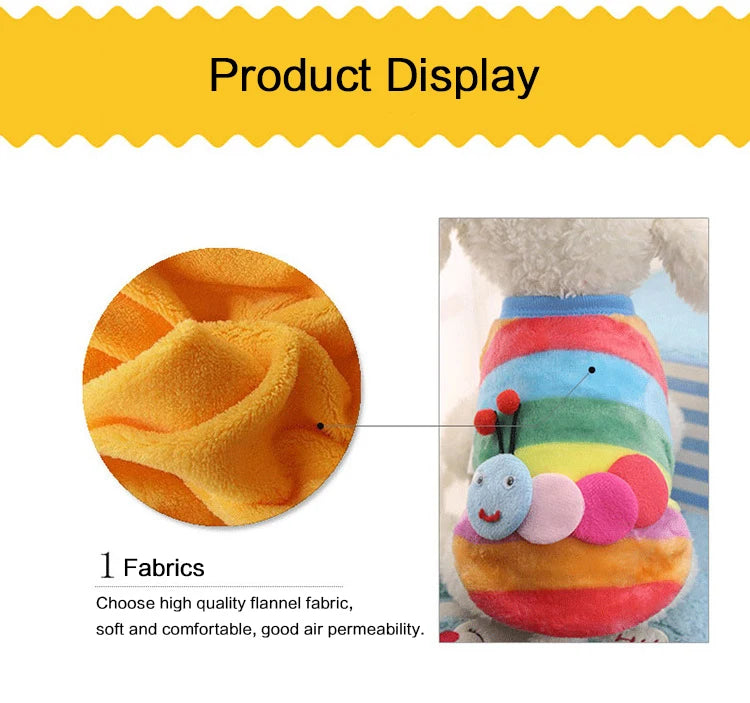Cute Dog Winter Vest Soft Flannel Puffer Jacket For Dogs