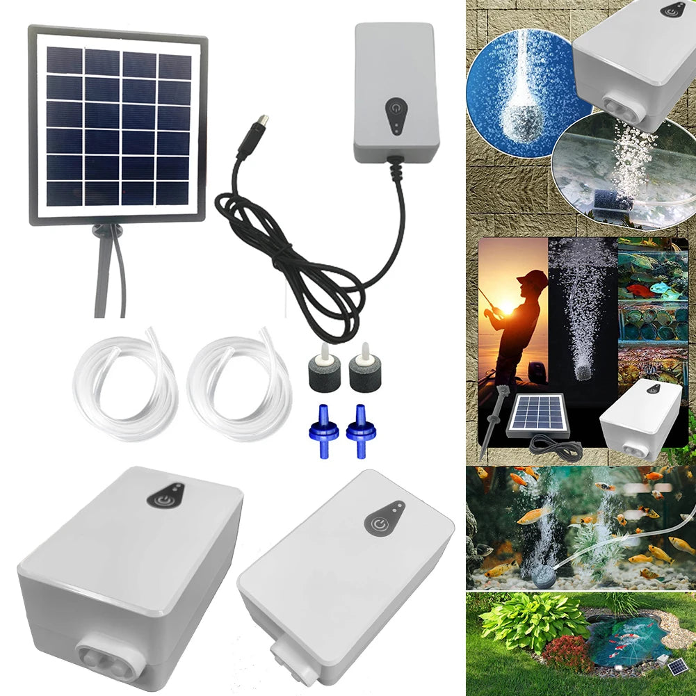 Solar Powered Aquarium Oxygen Pump For Small Fish Tank