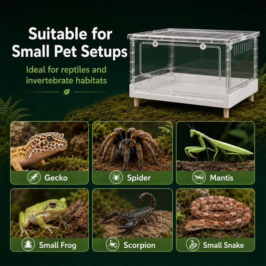 Foldable Reptile Terrarium Habitat With Front Opening Door Ventilation