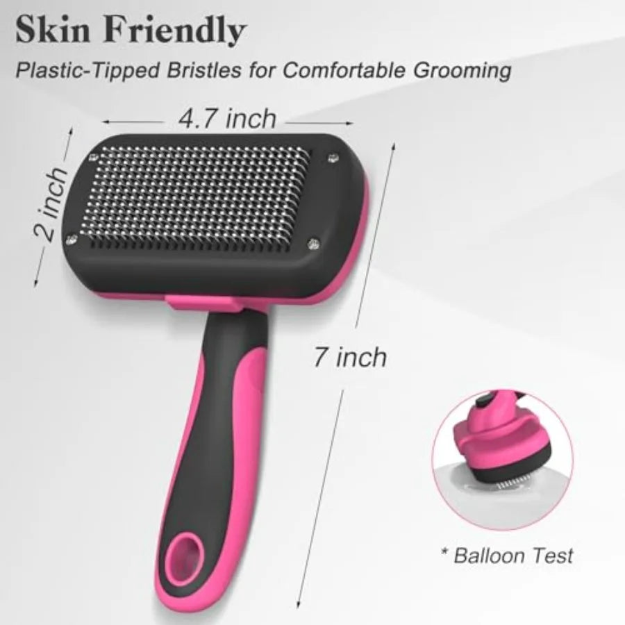 Self Cleaning Slicker Brush for Dogs and Cats Deshedding Grooming