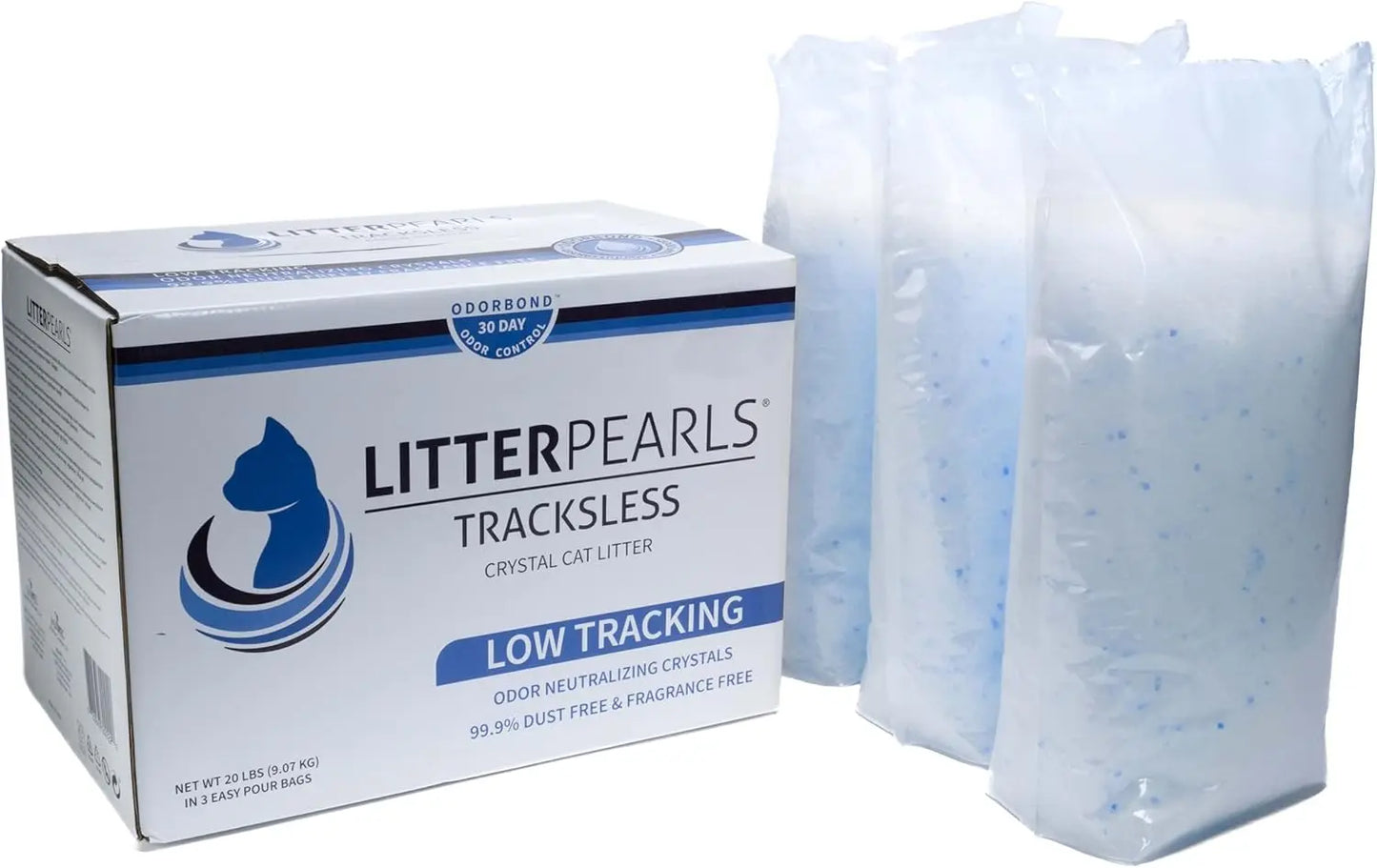Tracksless Cat Litter Pearls With Odor Control Crystals