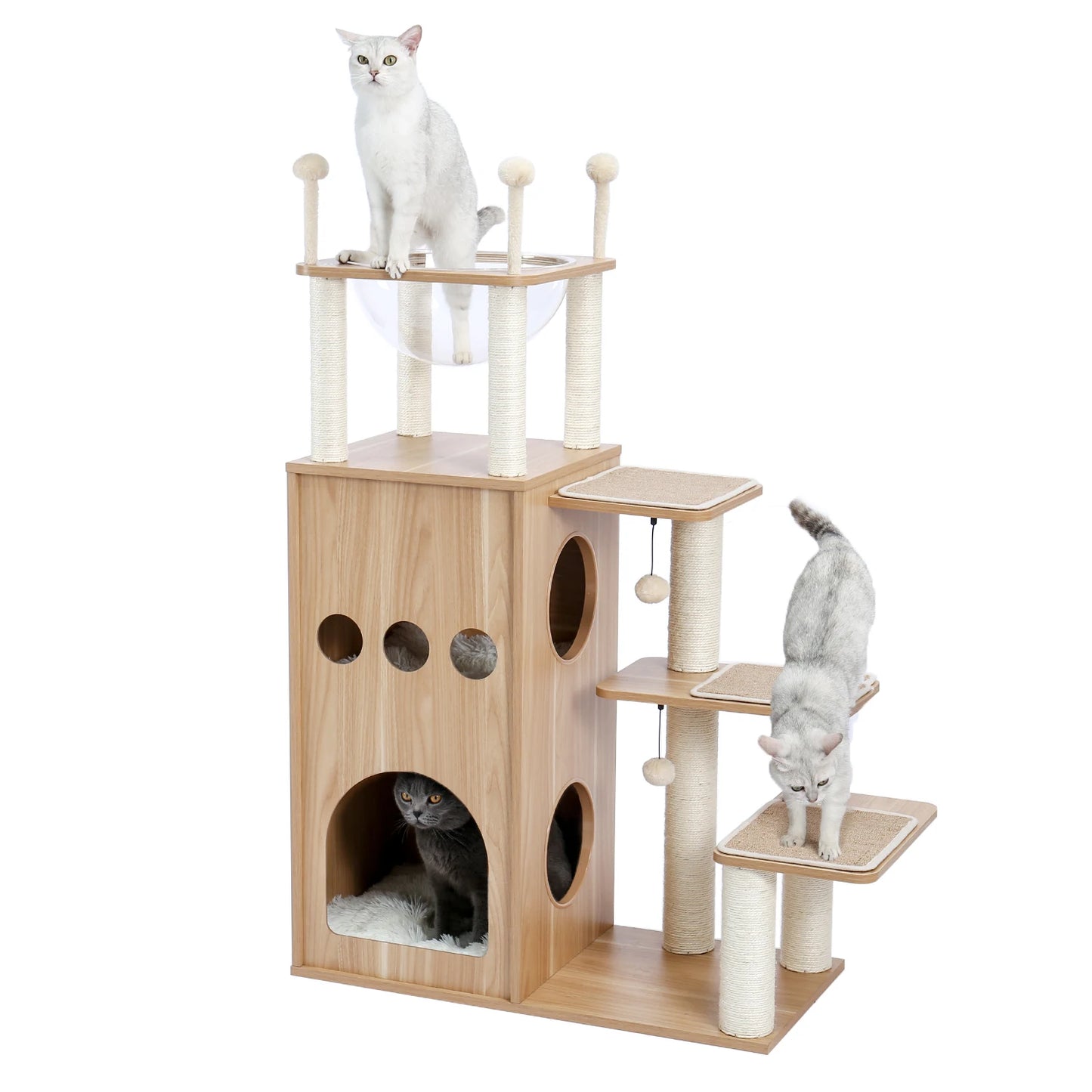 PAWZ Road Modern Cat Tree With Scratch Post For Large Cats