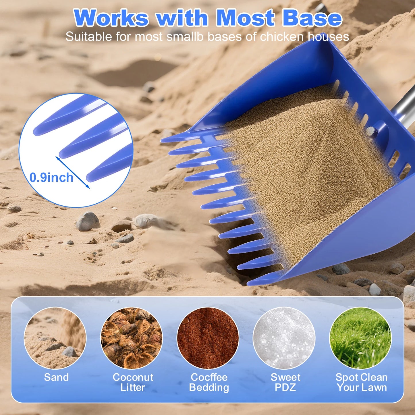 Ergonomic 2 In 1 Chicken Shovel And Rake For Coops