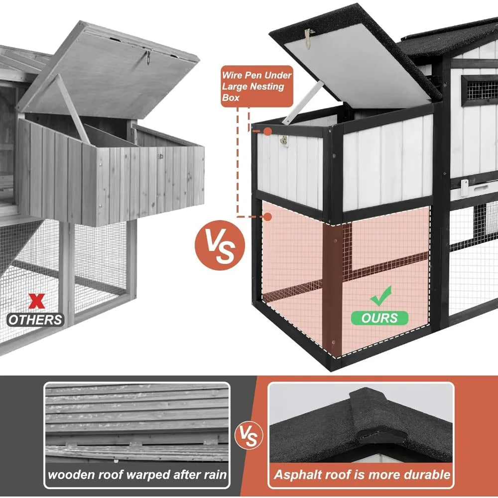 TANGXU Wooden Chicken Coop And Run Nesting Box For 1 To 2 Chickens Backyard